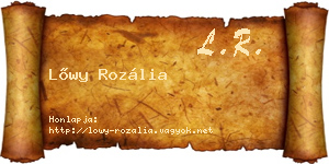 Lőwy Rozália névjegykártya